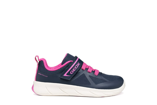 Geox Foot-Run Girls Navy Pink Barefoot Trainer