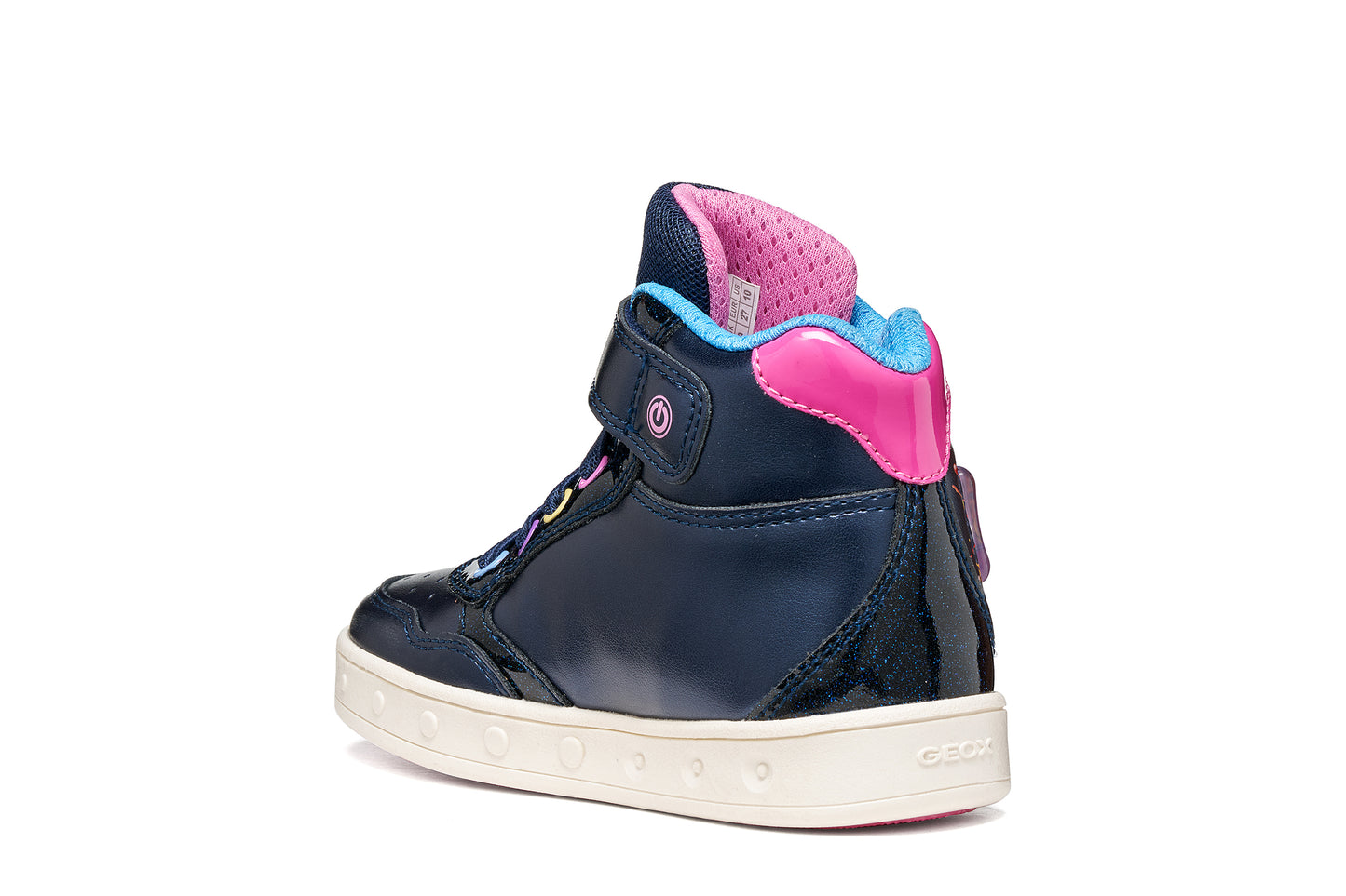 Geox Skylin Love Girls Navy Multicolour Light Up Boot