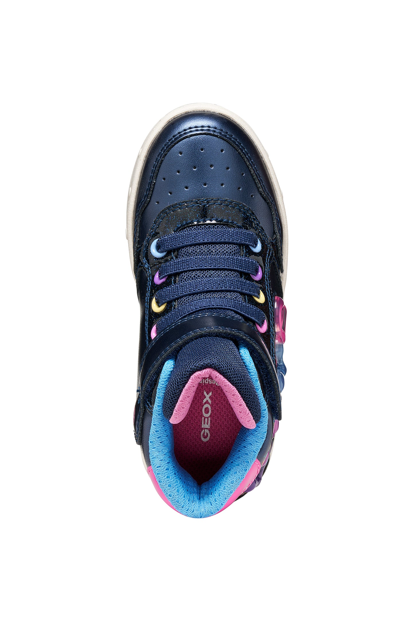 Geox Skylin Love Girls Navy Multicolour Light Up Boot