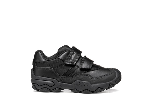 Geox Buller Boys Black School Shoe