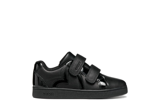 Geox Eclyper Girls Black Trainer School Shoe