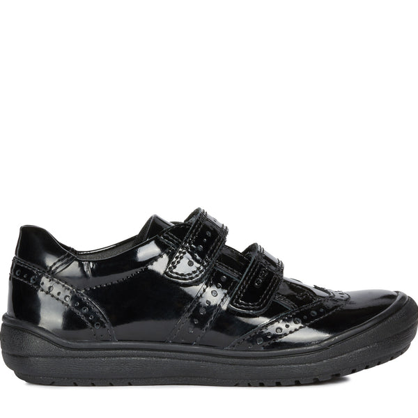 Geox Hadriel Girls Black Patent School Shoe