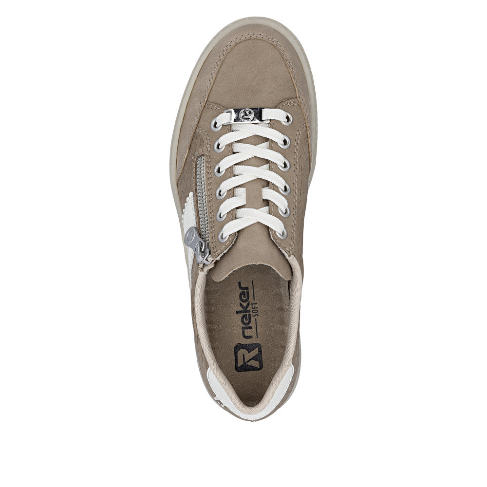 Rieker Sport L590320 Womens Beige Platform Trainer