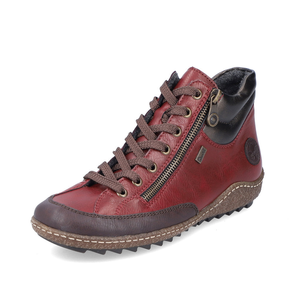 Rieker L750035 Womens Burgundy Lace Up Ankle Boot