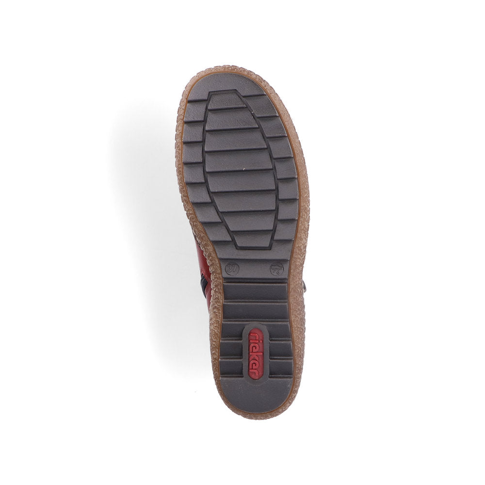 Rieker L750035 Womens Burgundy Lace Up Ankle Boot