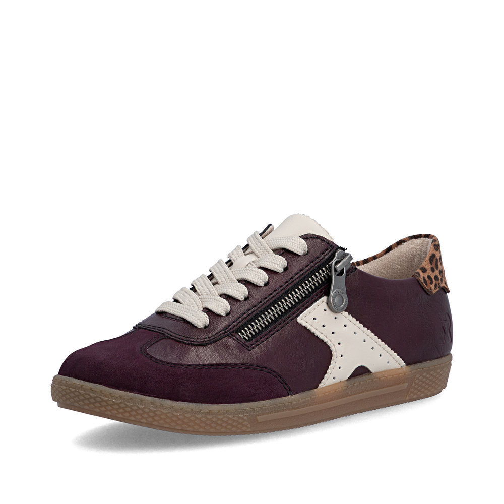 Rieker L970030 Womens Burgundy Gum Sole Trainer