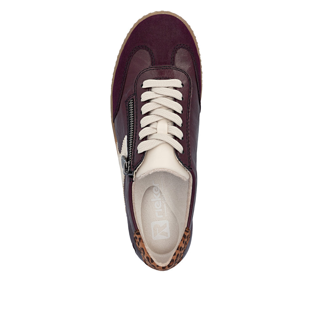 Rieker L970030 Womens Burgundy Gum Sole Trainer