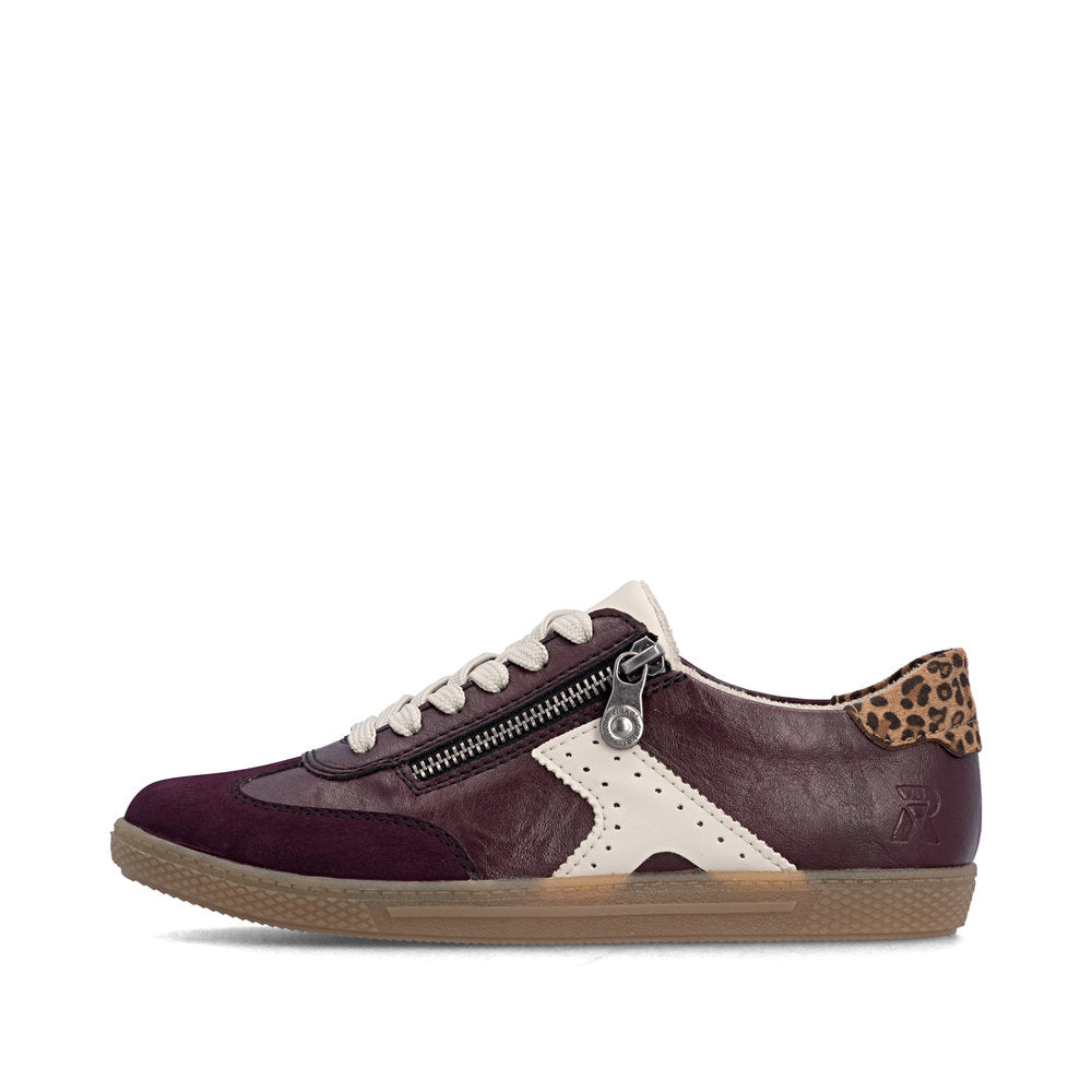 Rieker L970030 Womens Burgundy Gum Sole Trainer