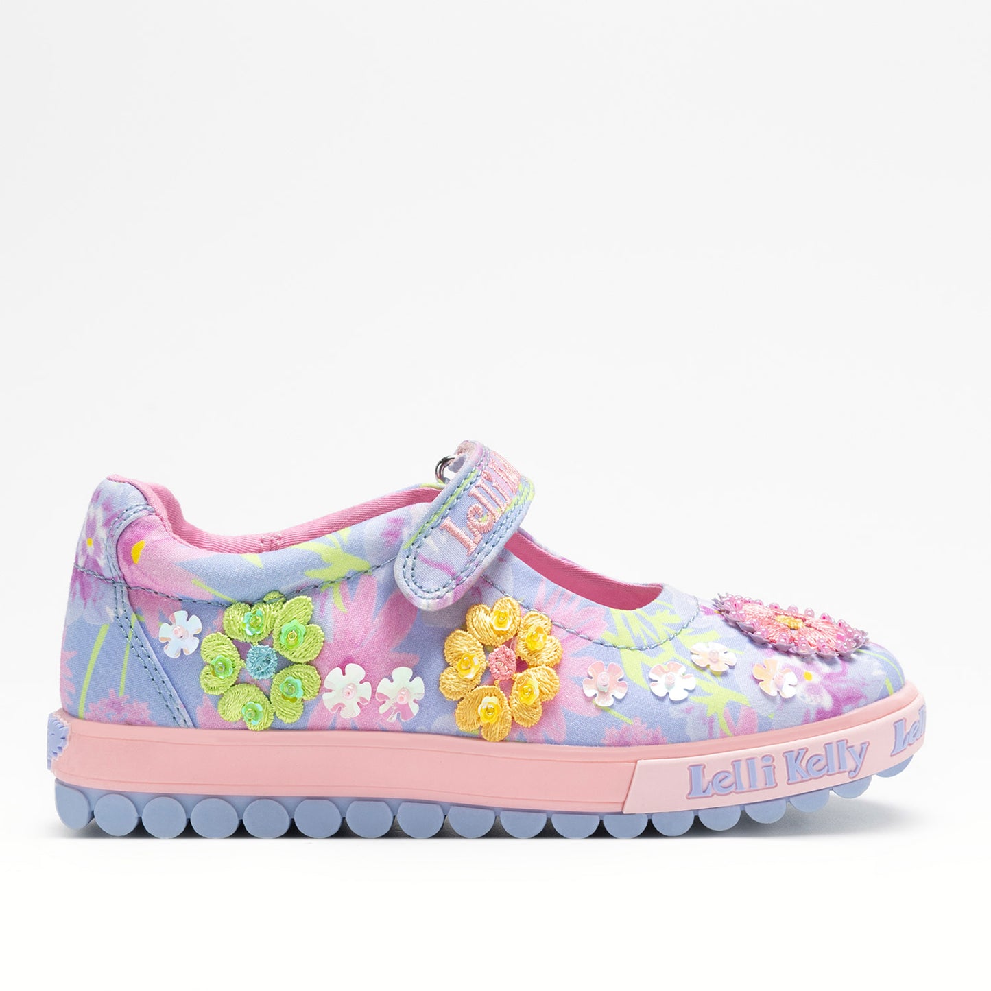 Lelli Kelly Eloise Girls Lilac Embroidered Canvas Shoe
