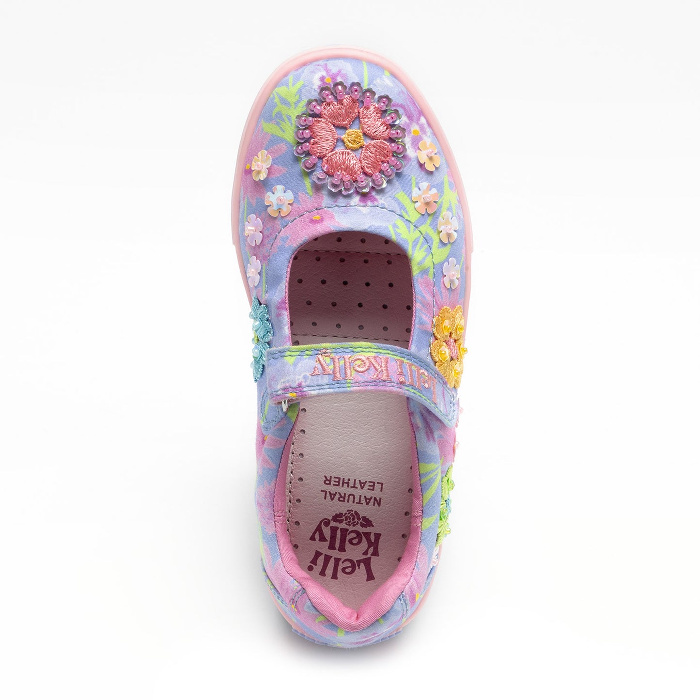 Lelli Kelly Eloise Girls Lilac Embroidered Canvas Shoe