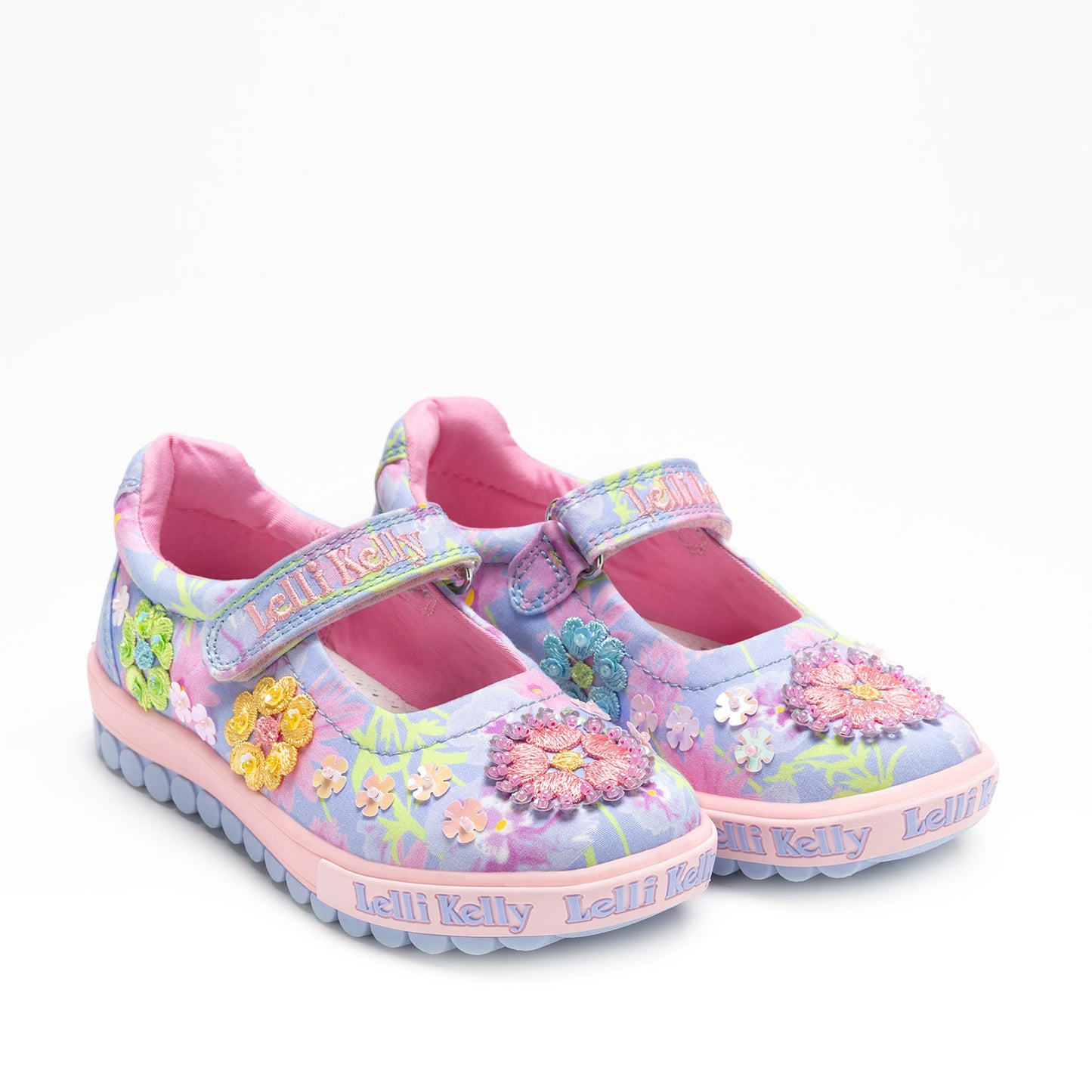 Lelli Kelly Eloise Girls Lilac Embroidered Canvas Shoe