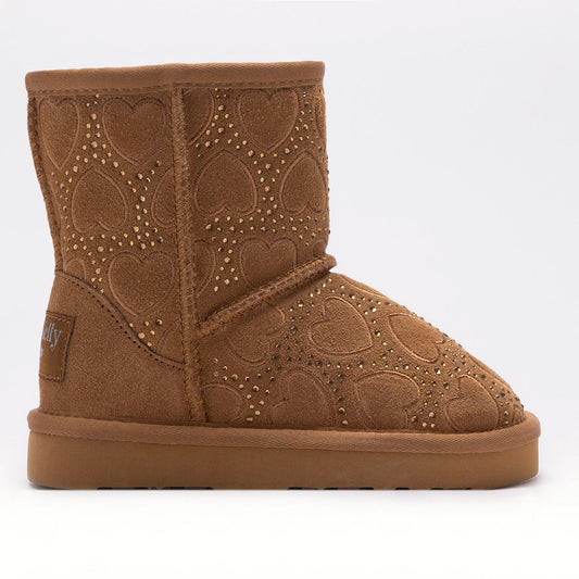 Lelli Kelly Clelia Girls Warm Lined Brown Pull On Boot