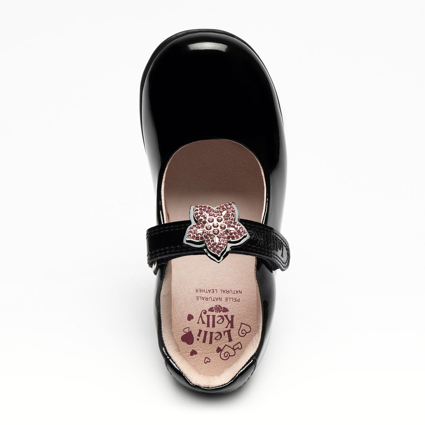 Lelli Kelly Daisy Girls Black Patent Flower School Shoe