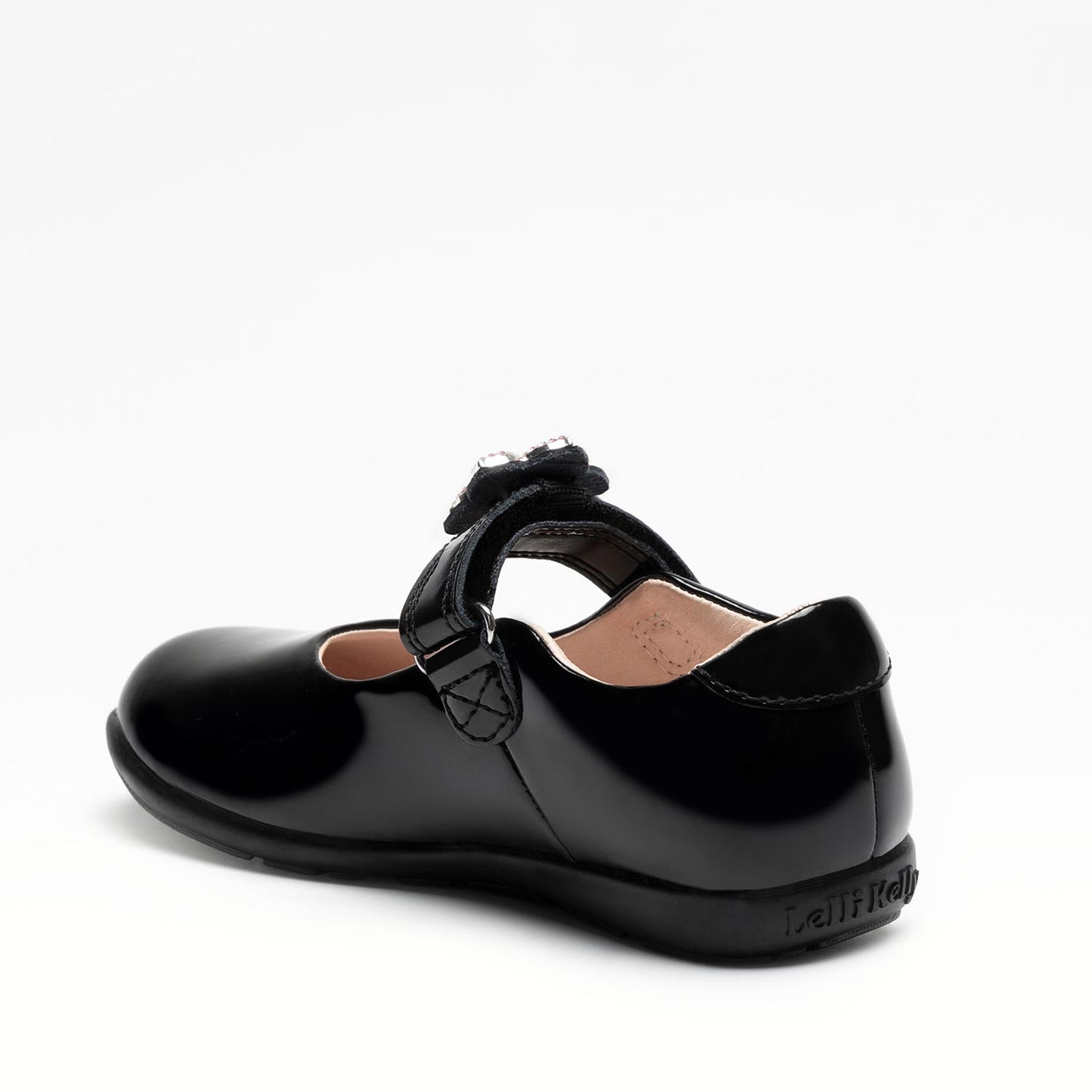 Lelli Kelly Daisy Girls Black Patent Flower School Shoe