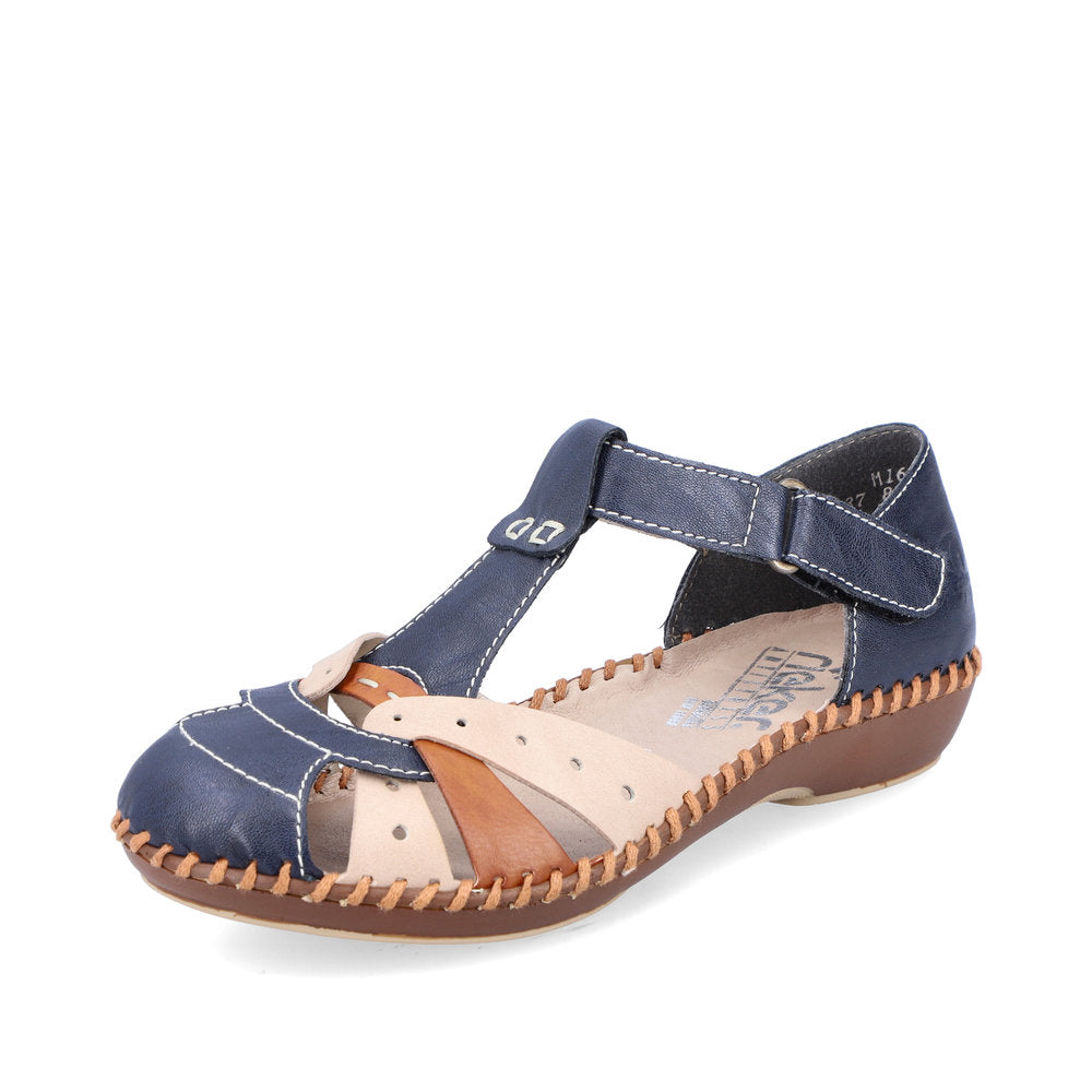 Rieker M165514 Womens Navy Combi Closed Toe Sandal