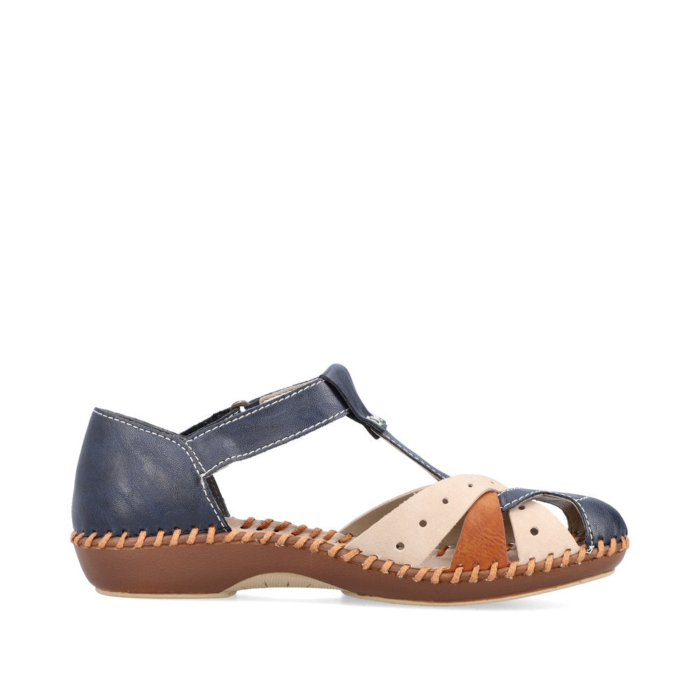 Rieker M165514 Womens Navy Combi Closed Toe Sandal