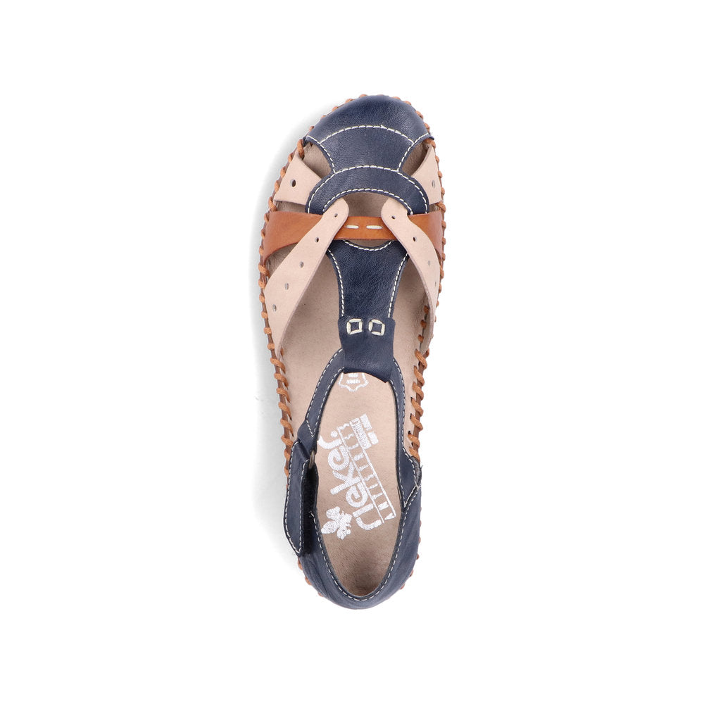 Rieker M165514 Womens Navy Combi Closed Toe Sandal