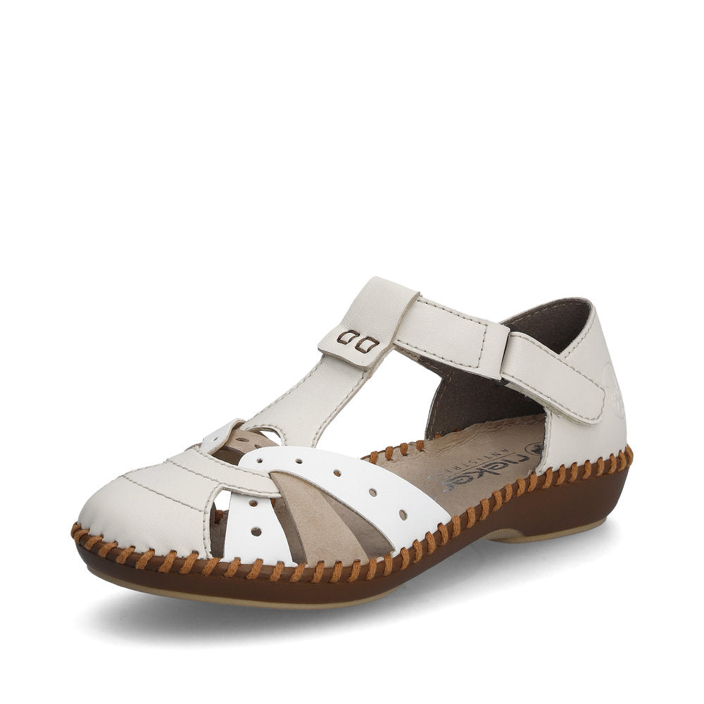 Rieker M165561 Womens Cream Closed Toe Sandal