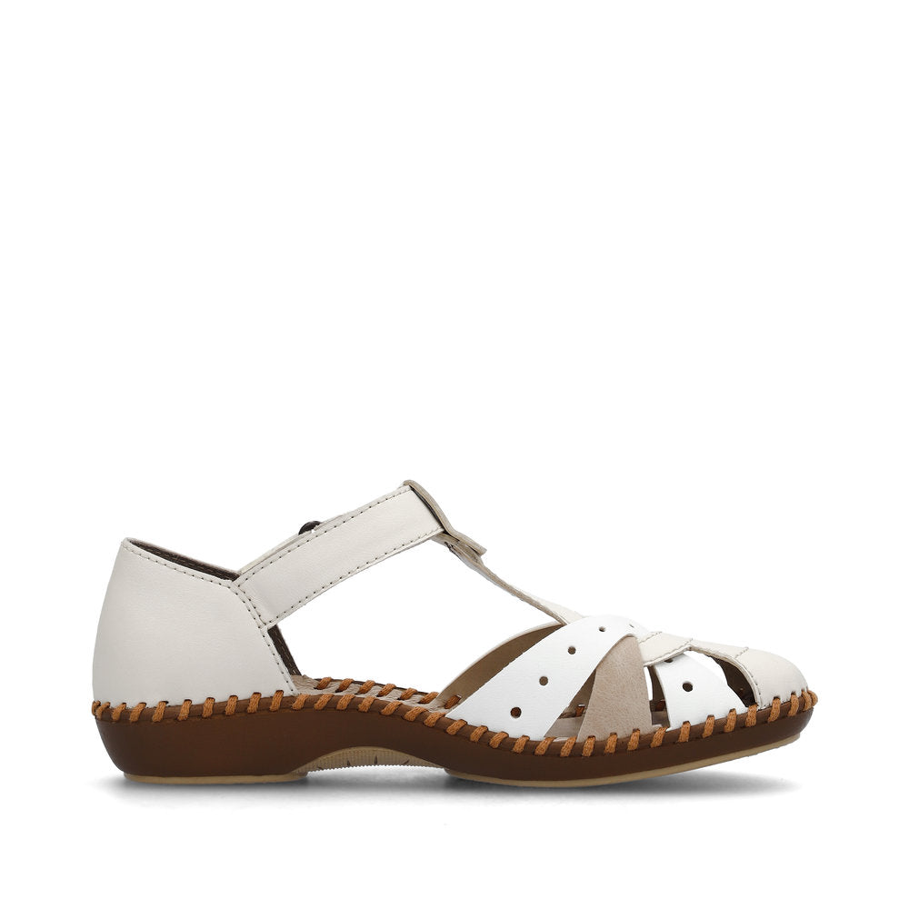 Rieker M165561 Womens Cream Closed Toe Sandal