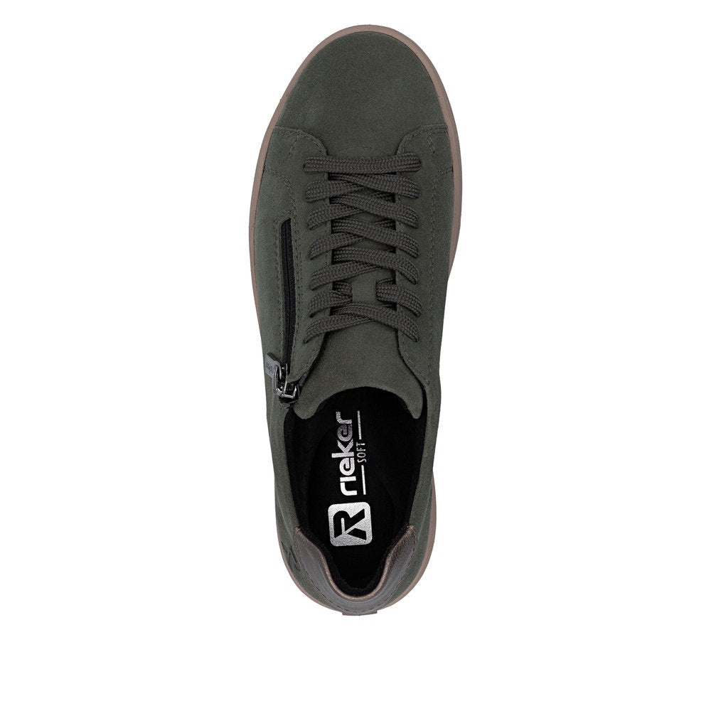 Rieker M770155 Womens Green Gum Platform Trainer