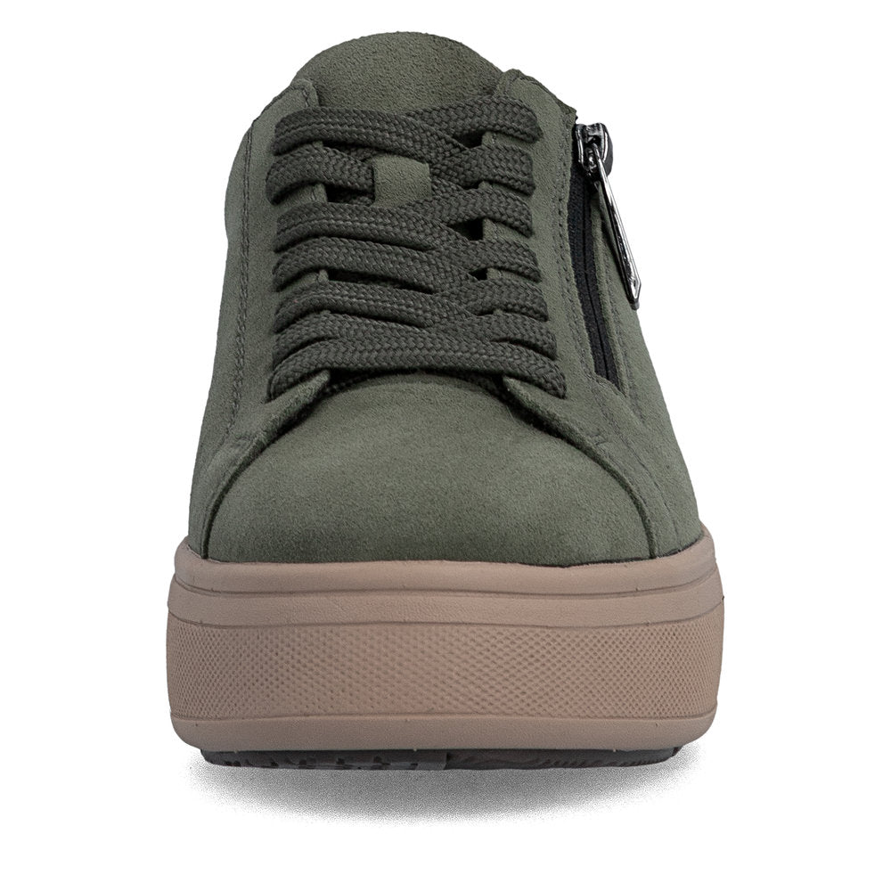 Rieker M770155 Womens Green Gum Platform Trainer