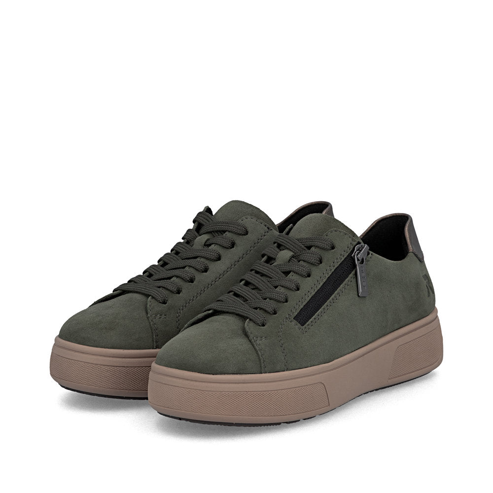 Rieker M770155 Womens Green Gum Platform Trainer