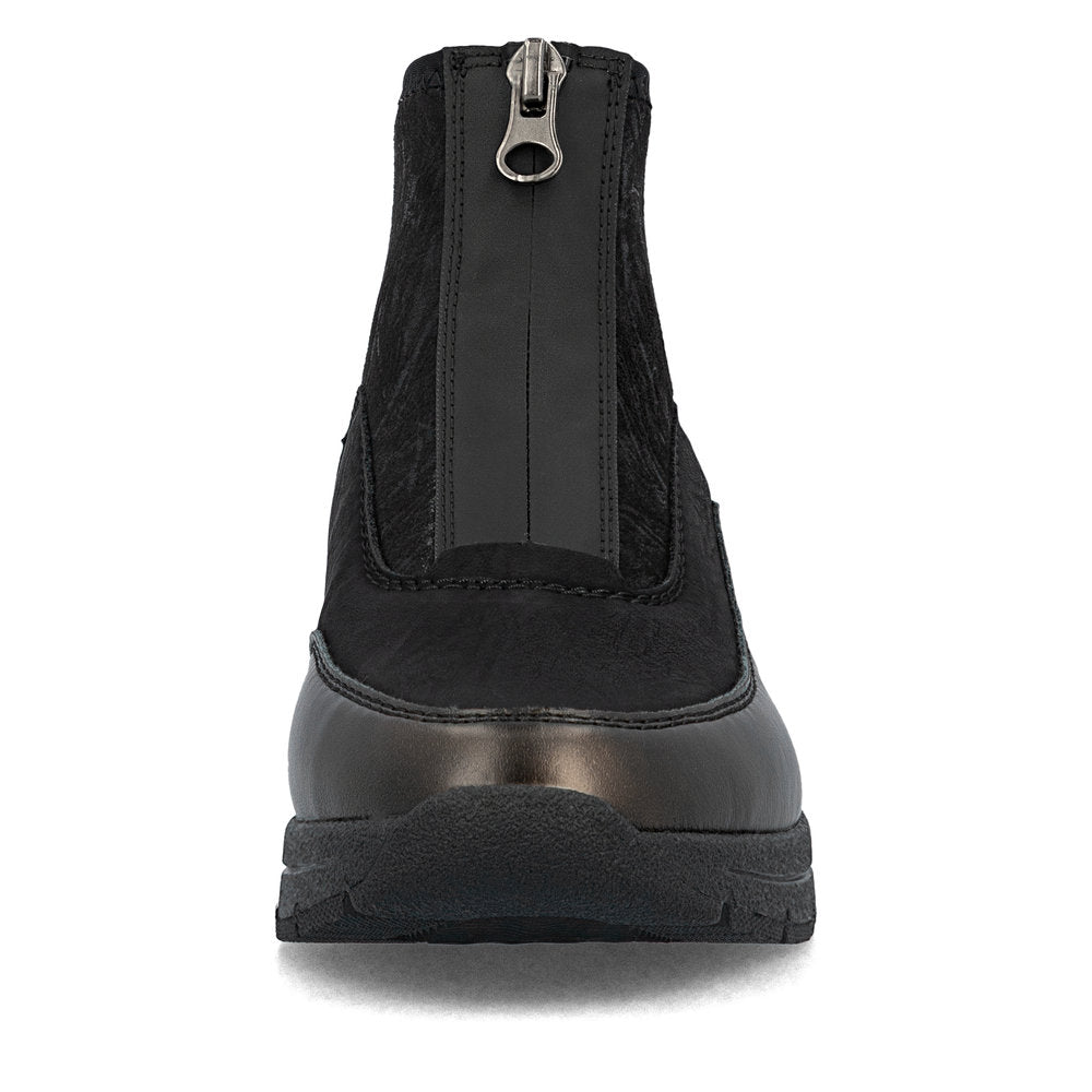 Rieker N936201 Womens Black Metallic Wedge Trainer Boot