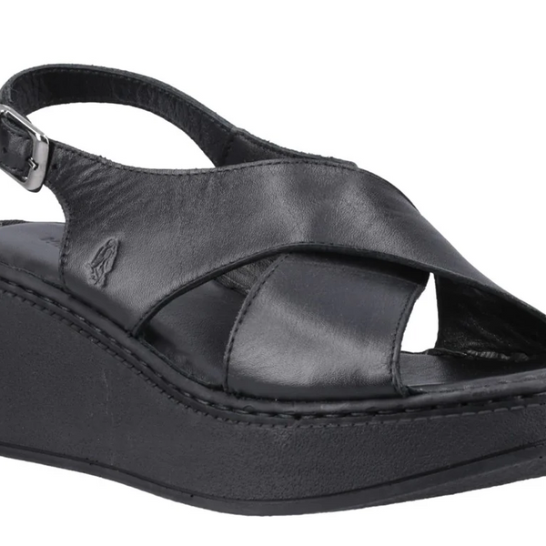 Hush Puppies Bex Wedge Womens Black Sandals