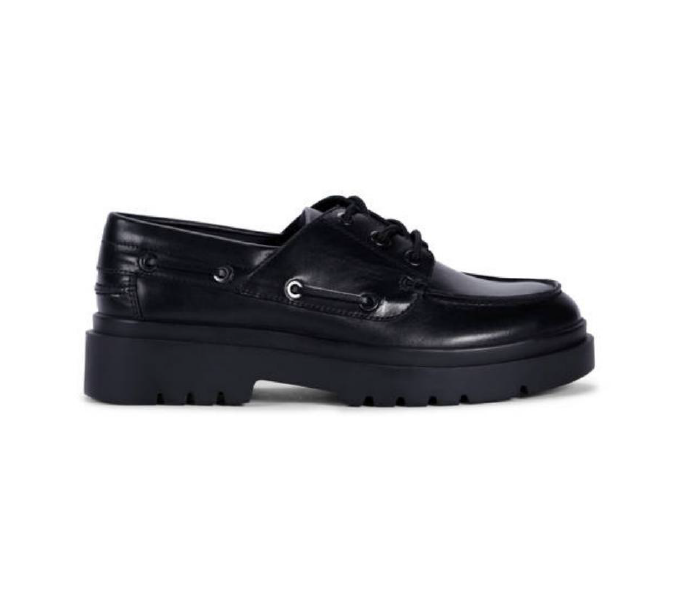 Clarks Derry Boat Girls Black Chunky School Shoe