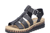 Rieker V790400 Womens Black Strappy Chunky Sandal