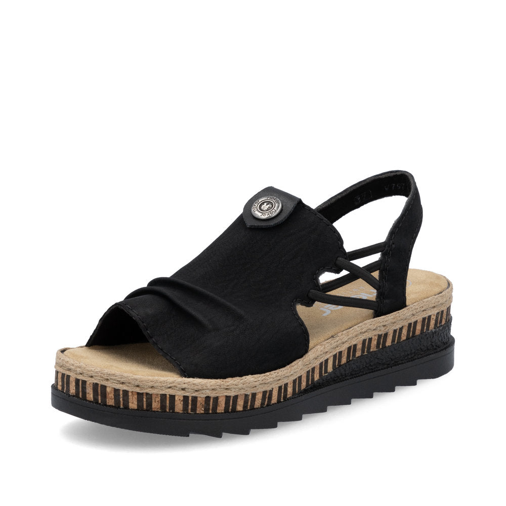Rieker V797200 Womens Black Extra Coverage Sandal