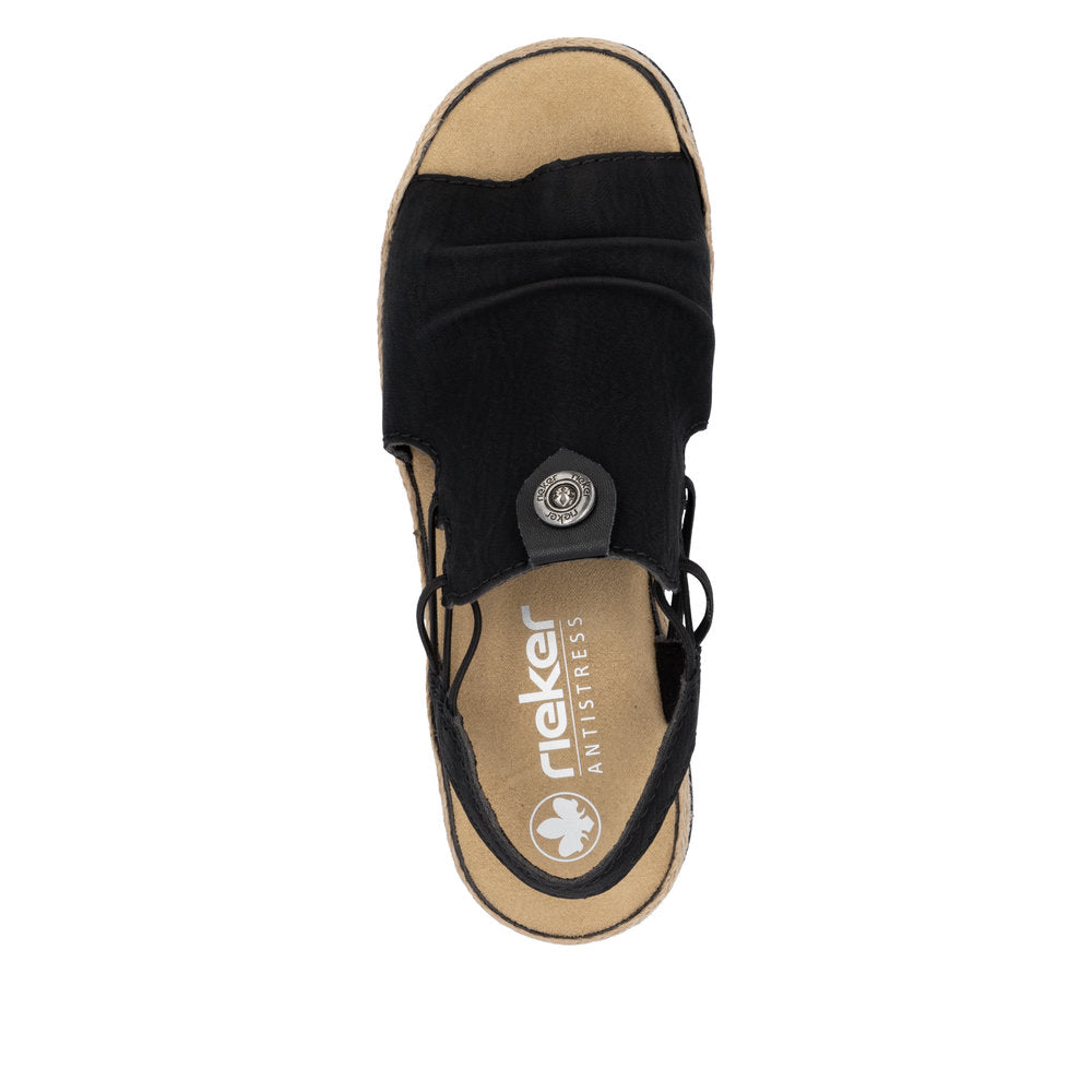 Rieker V797200 Womens Black Extra Coverage Sandal