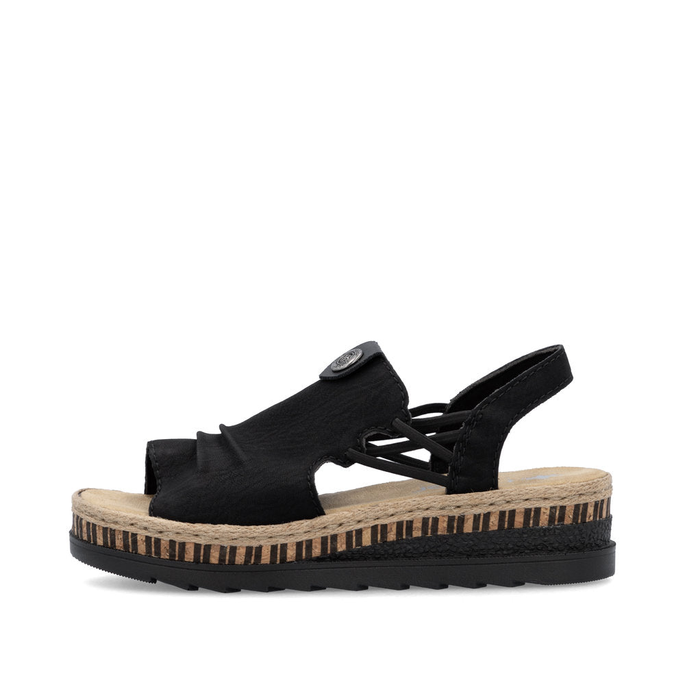 Rieker V797200 Womens Black Extra Coverage Sandal