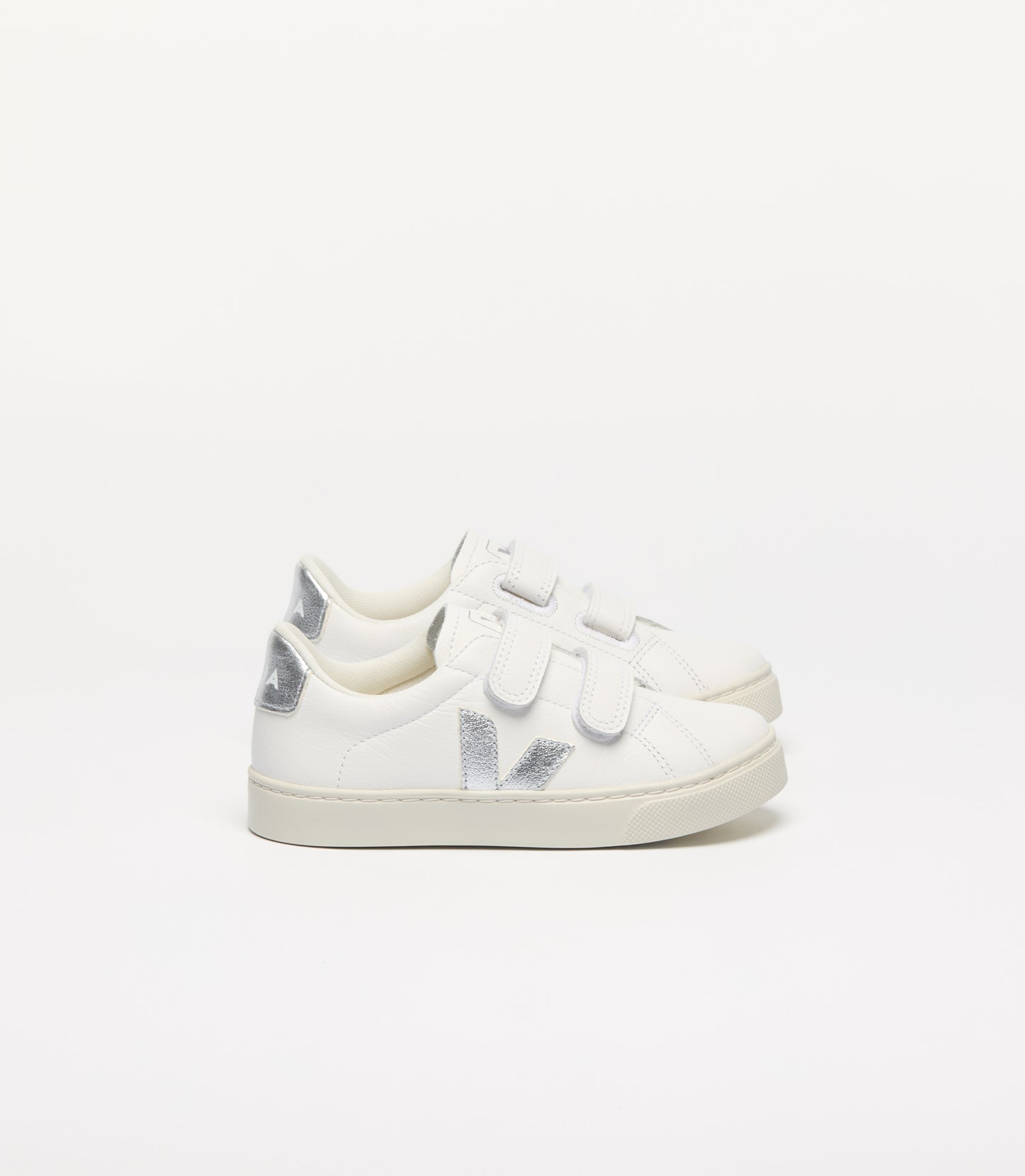 Veja Esplar Riptape Girls White Silver Trainer