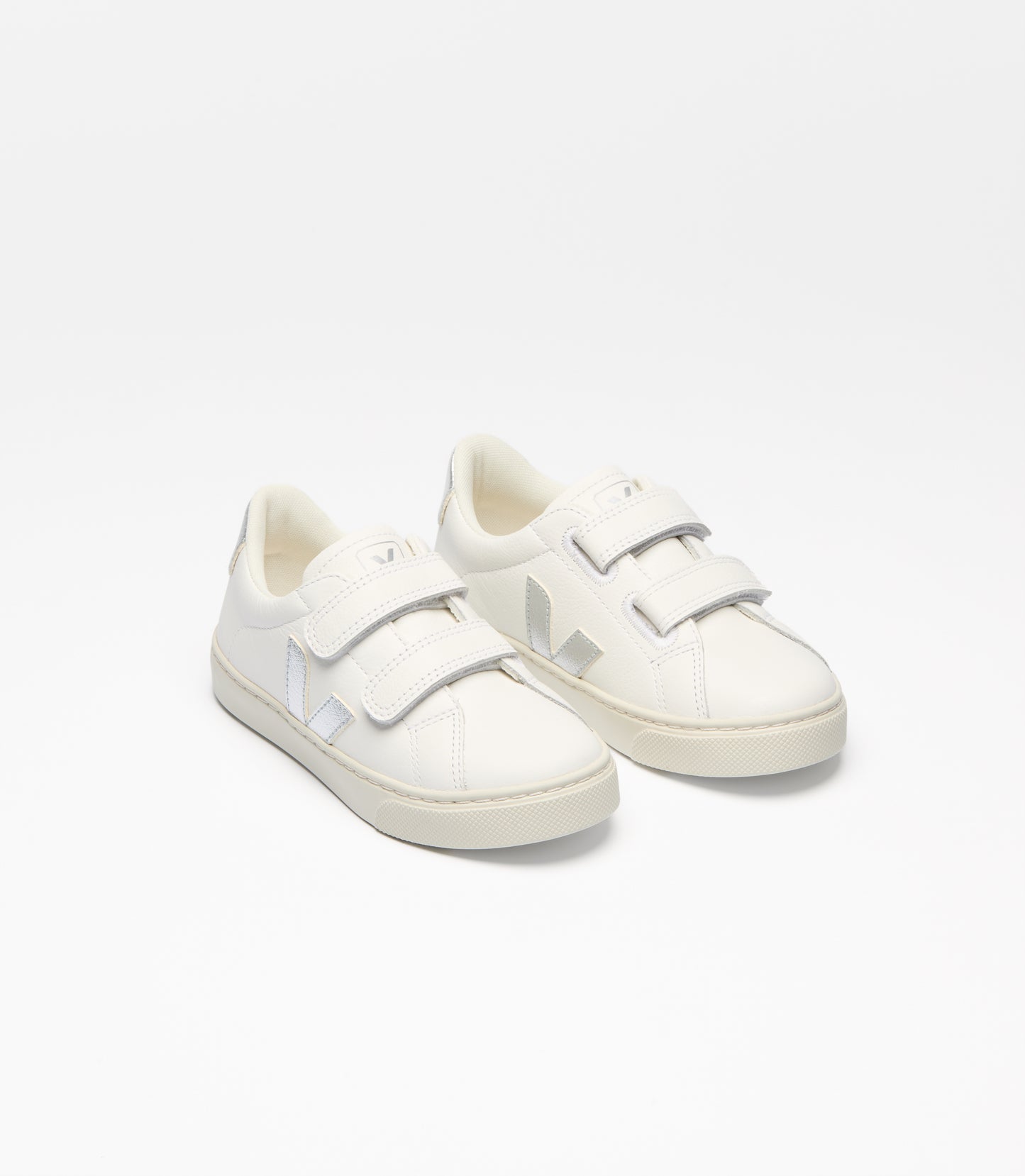 Veja Esplar Riptape Girls White Silver Trainer