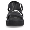 Rieker W155000 Womens Black Platform Buckle Sandal