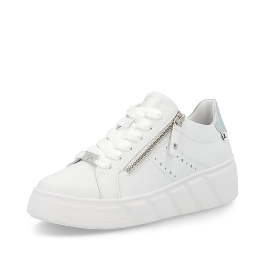 Rieker W260580 Womens White Platform Trainer