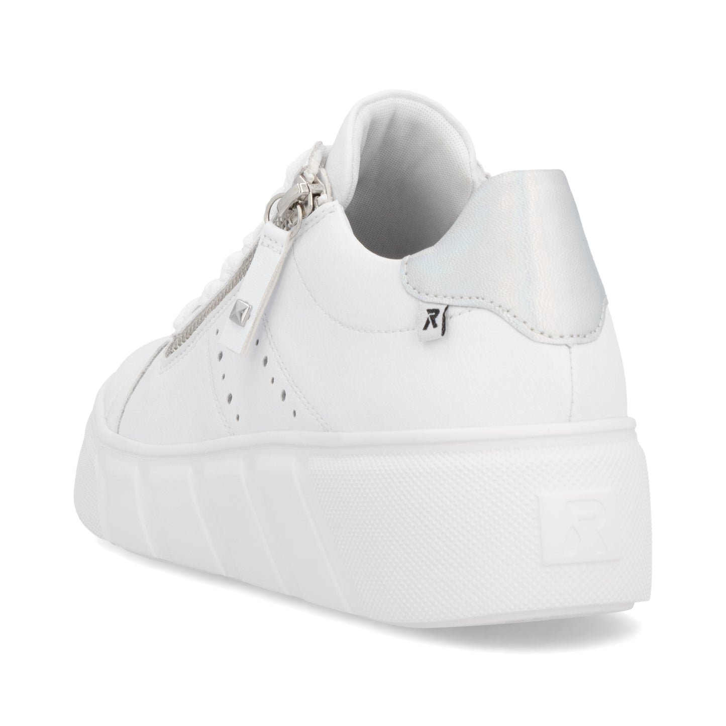 Rieker W260580 Womens White Platform Trainer