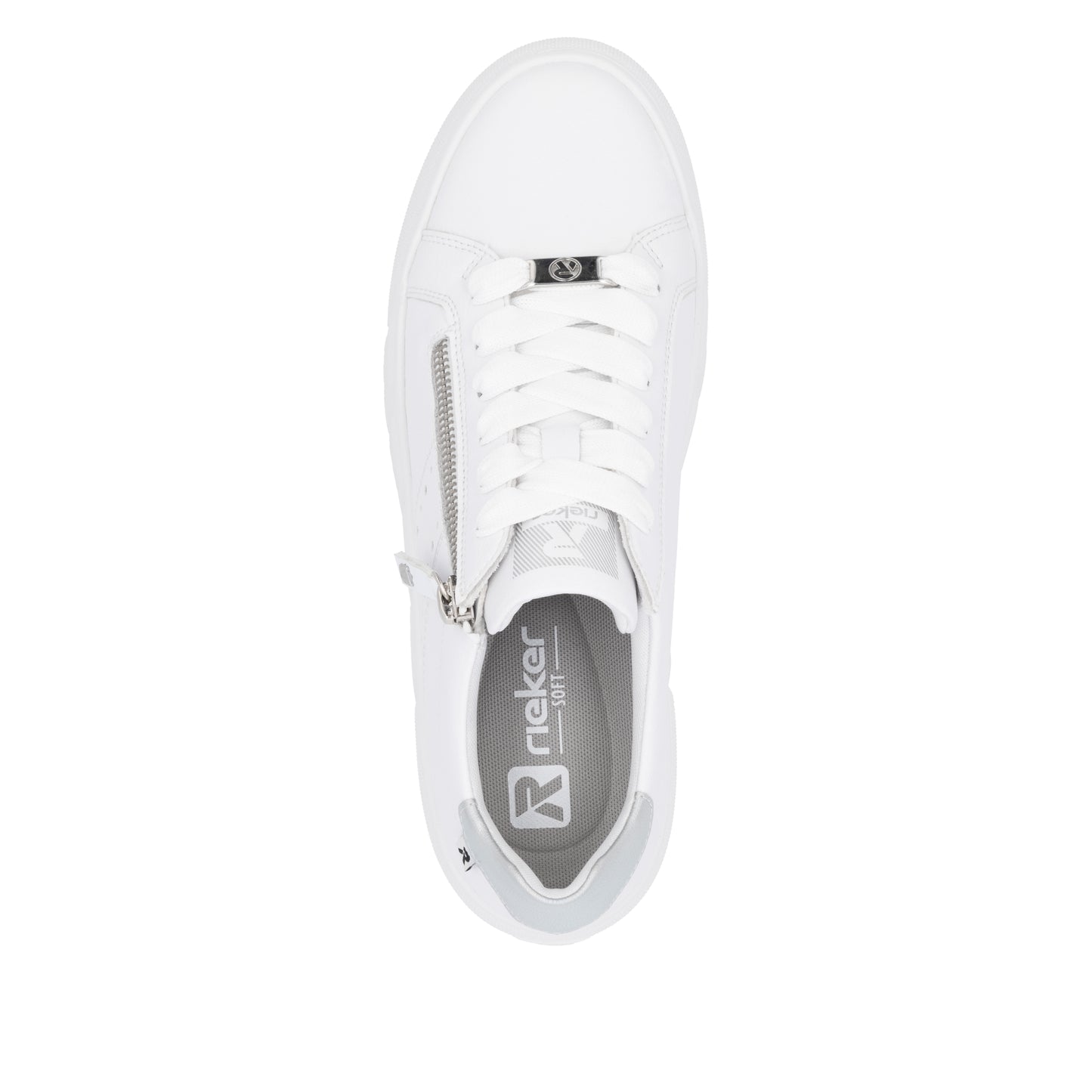 Rieker W260580 Womens White Platform Trainer