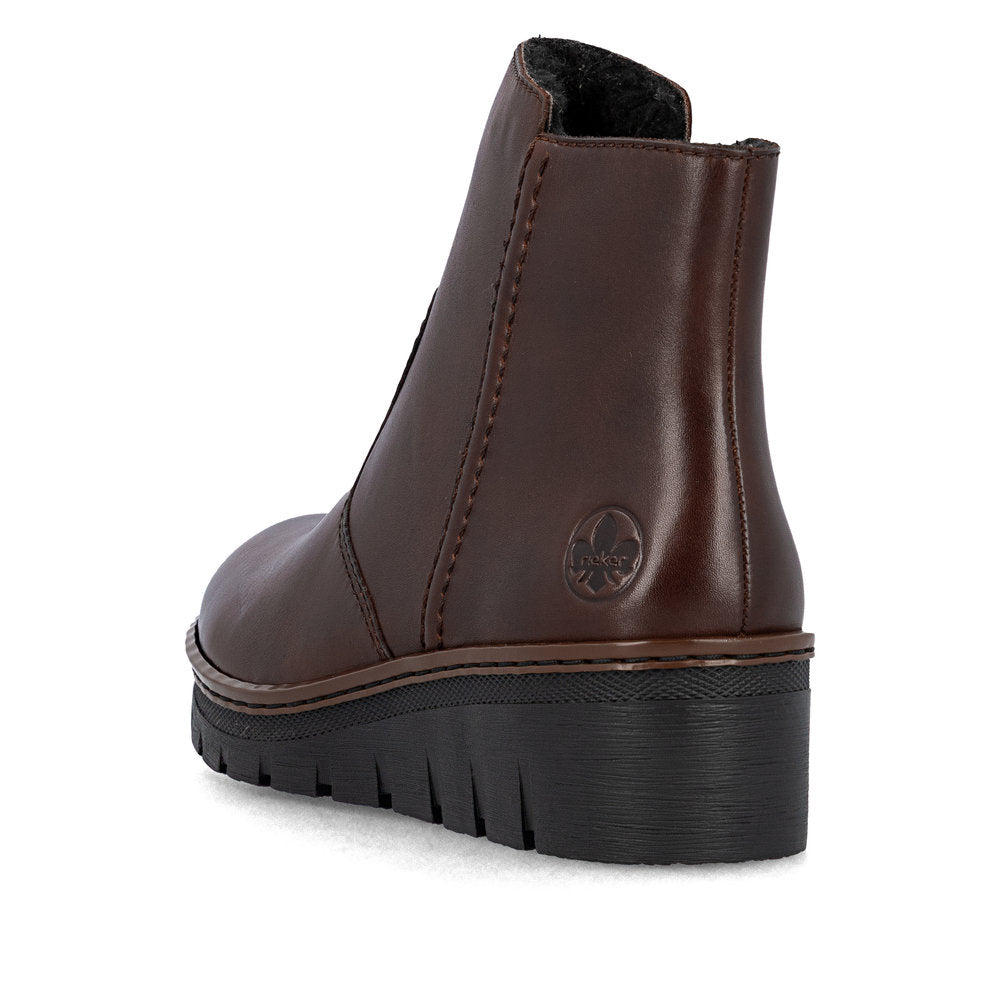 Rieker X916527 Womens Brown Wedge Boot