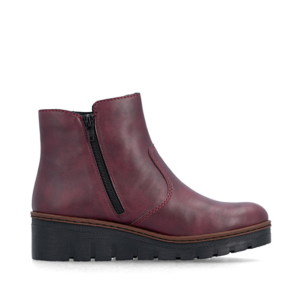 Rieker X916535 Womens Wine Wedge Boot