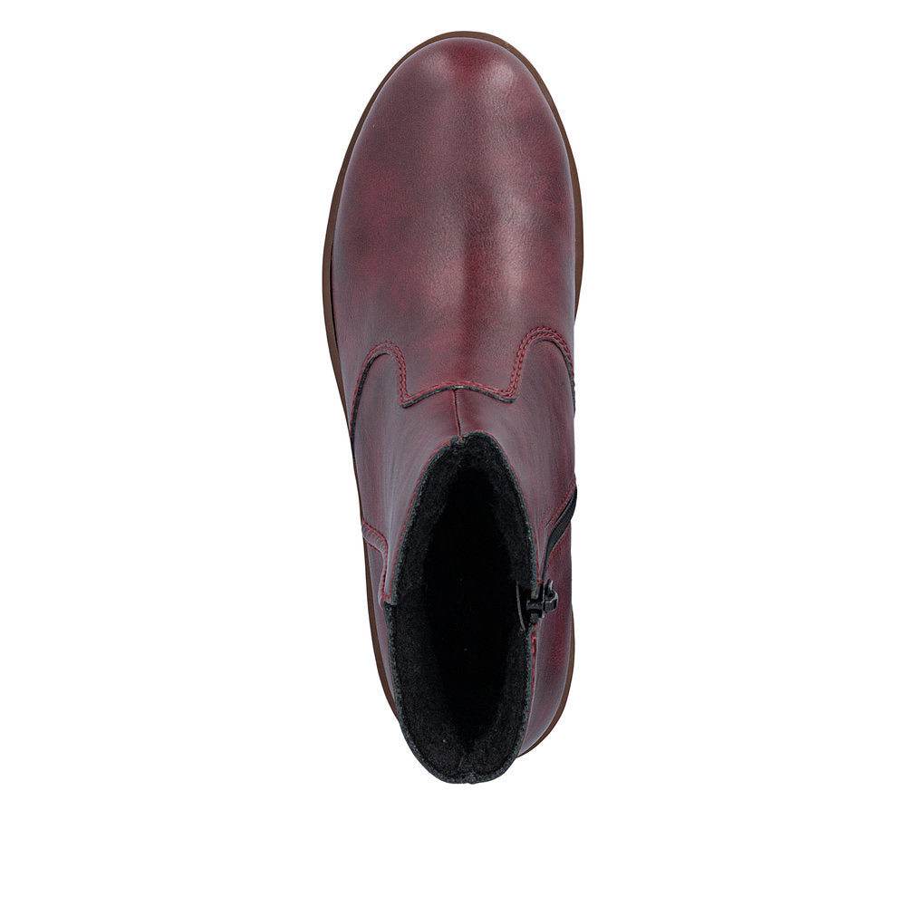 Rieker X916535 Womens Wine Wedge Boot