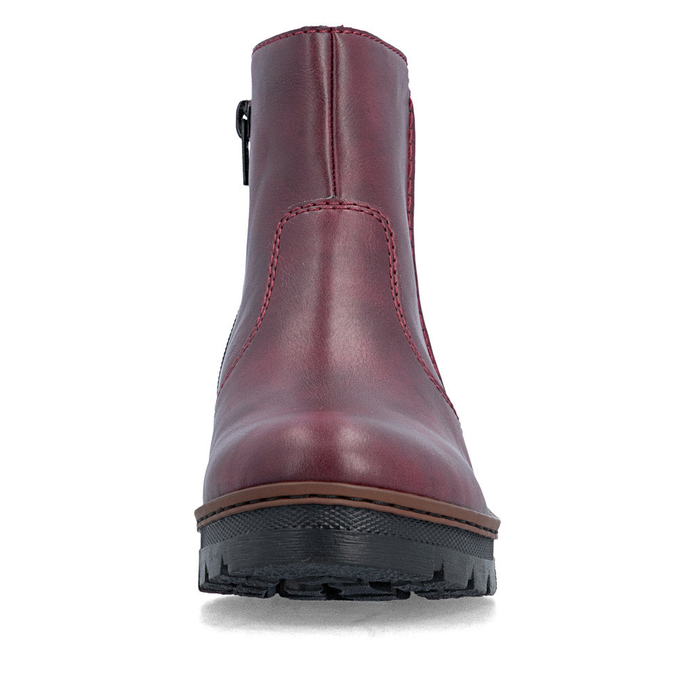 Rieker X916535 Womens Wine Wedge Boot