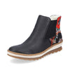 Rieker Z868900 Womens Black Floral Ankle Boot