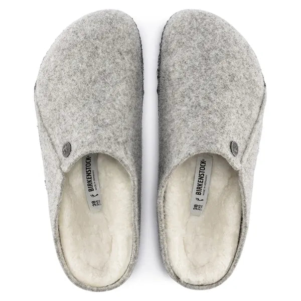 Birkenstock Zermatt Womens Light Grey Shearling Mule Slipper