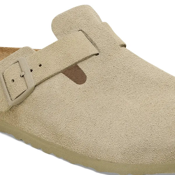 Birkenstock Boston Women Faded Khaki Suede Clog