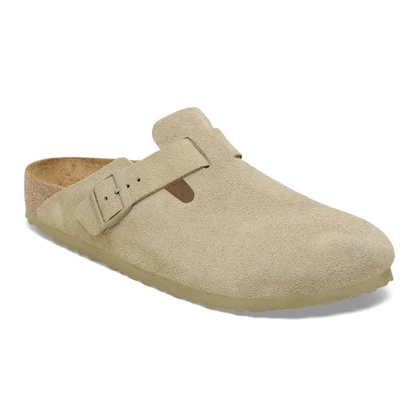 Birkenstock Boston Women Faded Khaki Suede Clog