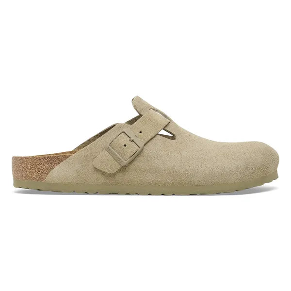 Birkenstock Boston Women Faded Khaki Suede Clog