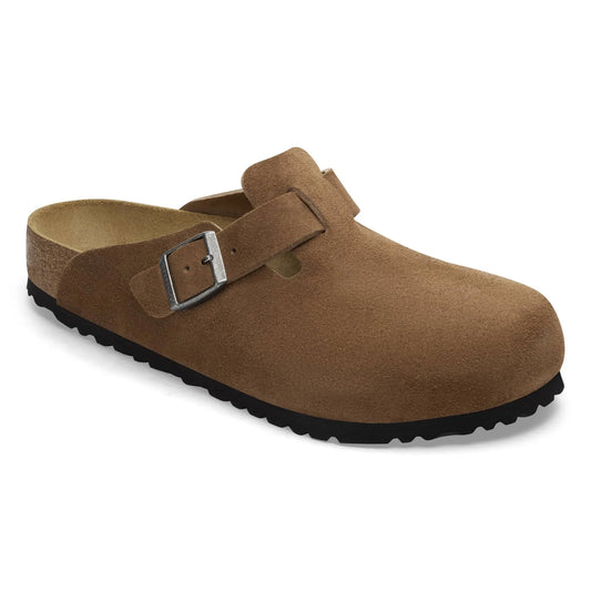 Birkenstock Boston Women Dark Tea Suede Clog Shoe