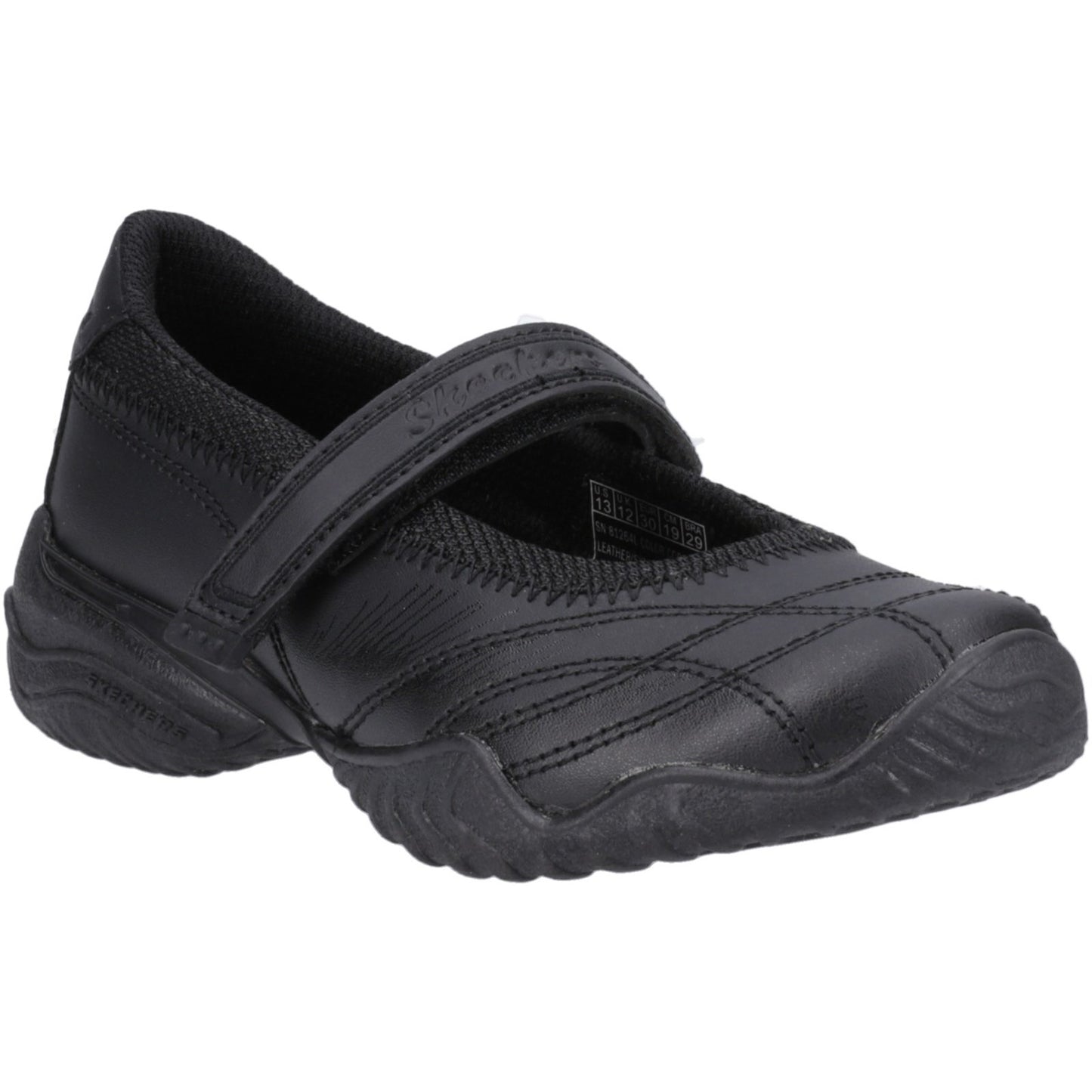 Skechers Velocity Pouty Girls Black School Shoe